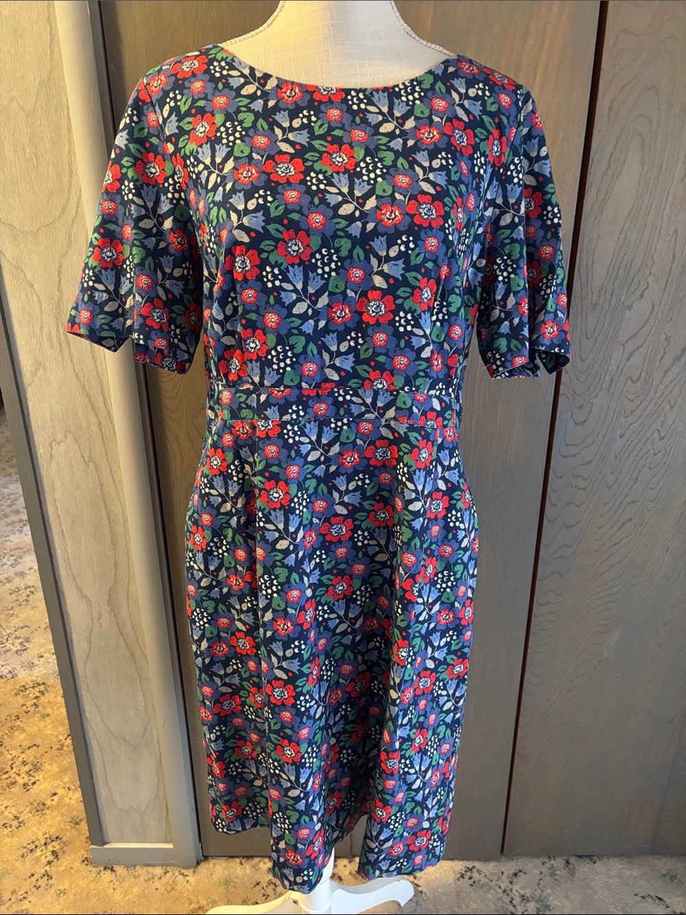 NWT Seasalt Cornwall Wild Bluebell Dress Floral Short Sleeve Cotton Retro